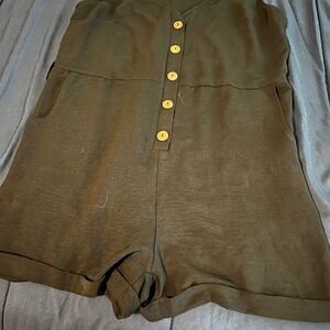 Black Button-up Women's Shorts